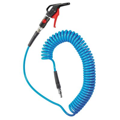 PRVBGKPUSCO268 image(0) - Prevost 1/4" ID x 26' Coil hose with 1/4" prevoS1 Automotive safety coupling, OSHA blow gun and 1/4" plug