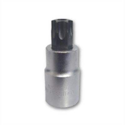 VIMPFS8TR60 image(0) - VIM Tools TR60 Tamper Proof TORX Gun Metal Gray Bit, Satin Chrome 1/2 Inch Square Drive Bit Holder