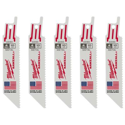 MLW48-00-5090 image(0) - Milwaukee Tool 4" 10 TPI SAWZALL Blades (5 Pk)