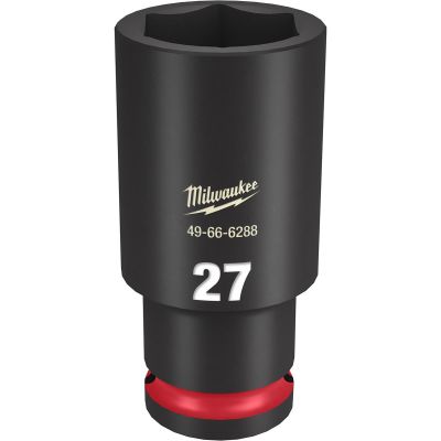 MLW49-66-6288 image(0) - Milwaukee Tool SHOCKWAVE Impact Duty 1/2"Drive 27MM Deep 6 Point Socket