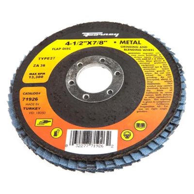 FOR71926-5 image(0) - Forney Industries Flap Disc, Type 27, 4-1/2 in x 7/8 in, ZA36 5 PK