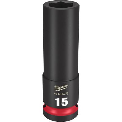 MLW49-66-6276 image(0) - Milwaukee Tool SHOCKWAVE Impact Duty 1/2"Drive 15MM Deep 6 Point Socket