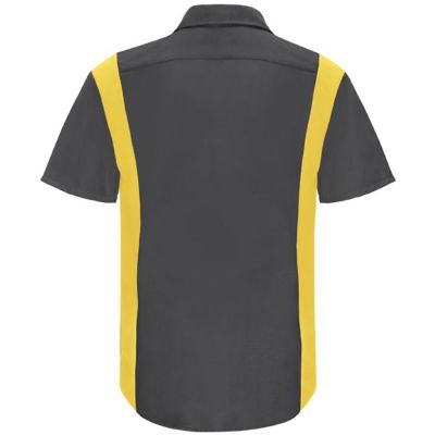VFISY32CY-RG-M image(0) - Workwear Outfitters Men's Long Sleeve Perform Plus Shop Shirt w/ Oilblok Tech Charcoal/Yellow, Medium