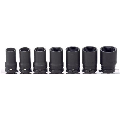 KKNRS14124-7 image(0) - Ko-ken USA RS14124/7 1/2 Sq. Dr. Lock Nut Buster Set 17-27.5mm For Lock Nut 7 pieces